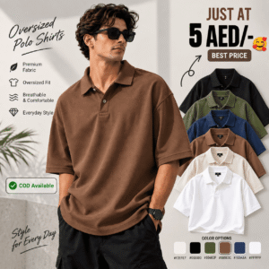 Brown Oversized Polo Shirt for Men