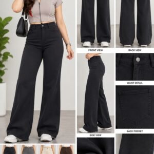 Black High-Waist Wide-Leg Jeans
