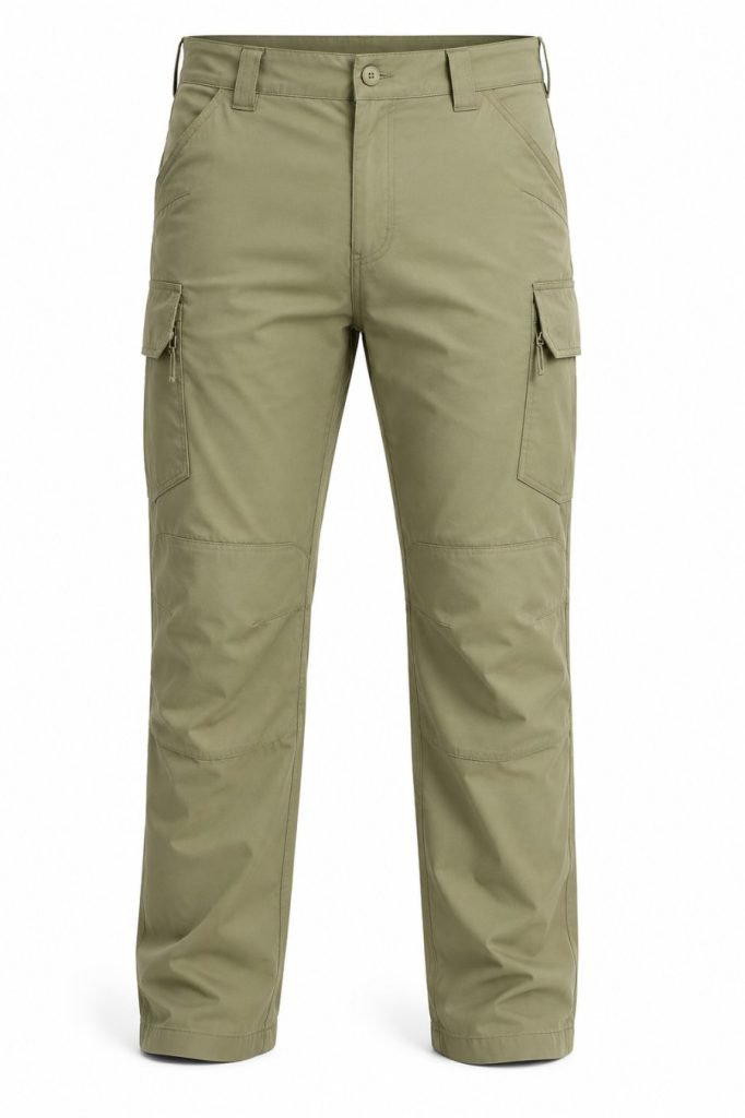 Men's Khaki Cargo Pants – Cotton Blend with Multiple Utility Pockets