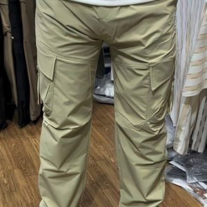 Men's Sage Green Tactical Cargo Trousers - Relaxed Fit with Six Utility Pockets & Elastic Cuffs