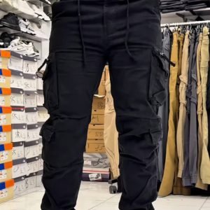 Men's Black Tactical Cargo Joggers – Premium Streetwear Pants