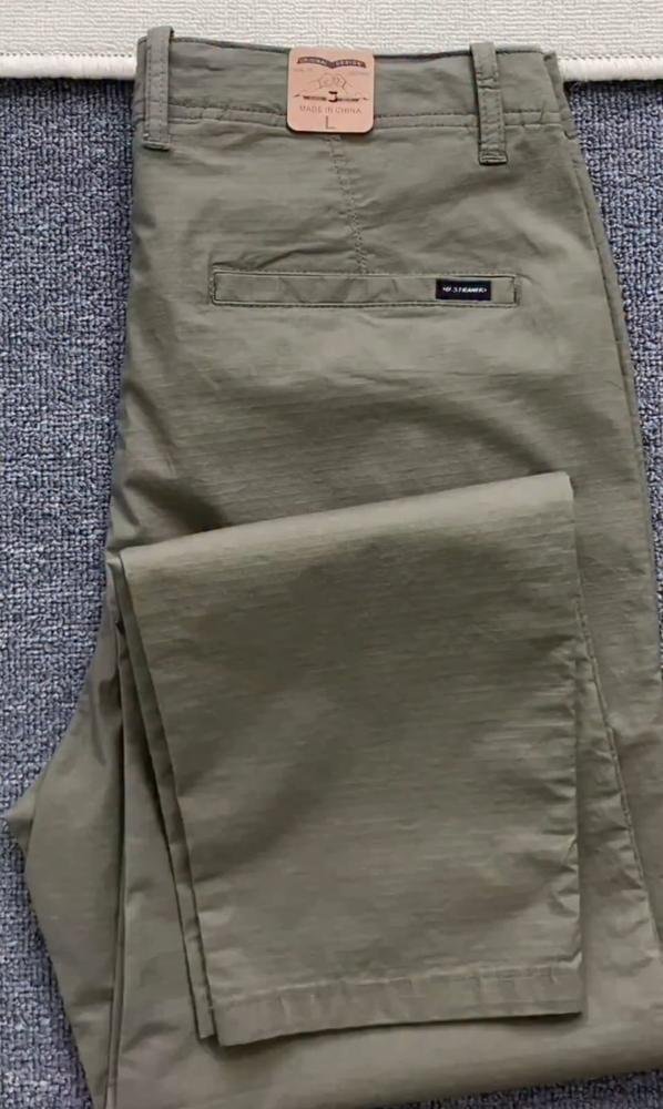 Men's Olive Green Lightweight Chino Pants – Quick Dry Nylon Straight Fit Trousers