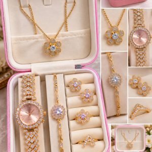 Rose Gold Crystal Jewellery Gift Set Box
