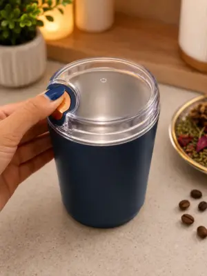 Compact Electric Grinder for Coffee & Spices - Single Touch Control