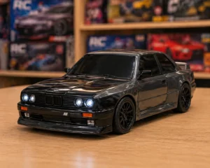 Premium Black RC Drift Car Sports Model with LED Lighting System