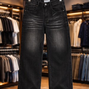 Men's Premium Black Denim Jeans – Comfortable Straight-Leg Style