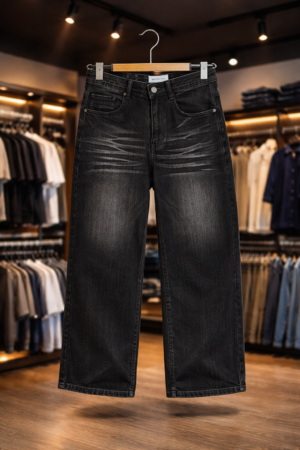 Men's Premium Black Denim Jeans – Comfortable Straight-Leg Style
