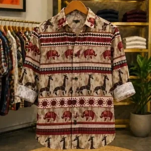 Men's Animal Print Casual Shirt – Modern Design Premium Everyday Essential