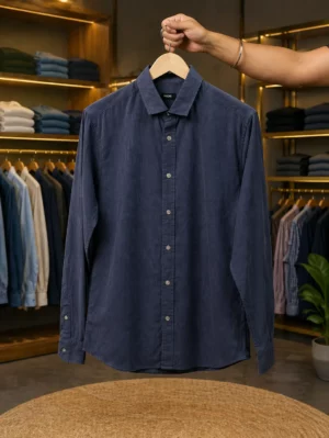 Men's Navy Full-Sleeve Casual Shirt – Versatile Solid Everyday Wear