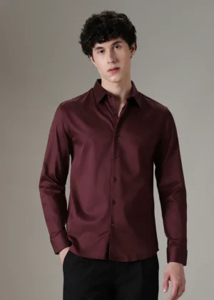 Premium Burgundy Tailored Formal Shirt – Versatile Elegance for Every Occasion