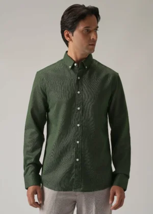 Sage Heritage Linen-Blend Business Shirt – Premium American-Made Style