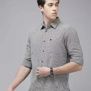 Classic Black & White Micro-Check Cotton Shirt – Versatile Smart-Casual Wardrobe Staple