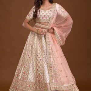 Zariwork Raw Silk Readymade Lehenga